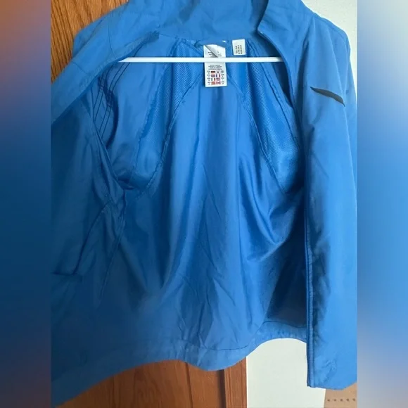 Adidas Women’s Blue Lightweight Running Jacket Full Zip Athletic Windbreaker - Picture 5 of 8